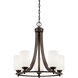 Bristo 5 Light 21 inch Rubbed Bronze Chandelier Ceiling Light